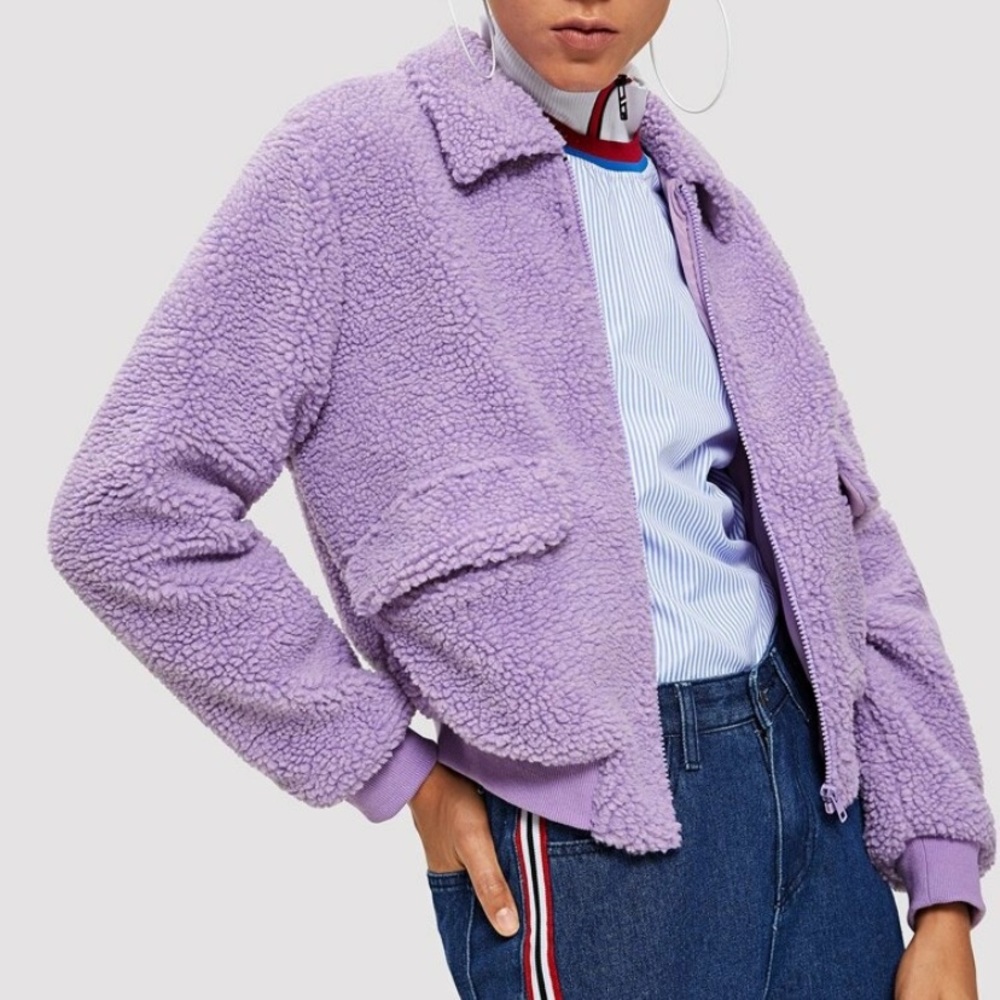 Purple Teddy Jacket / Coat